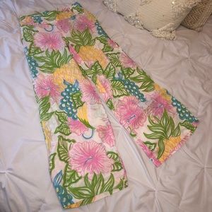 Lilly Pulitzer Gia Pants RARE Fruit Floral Linen